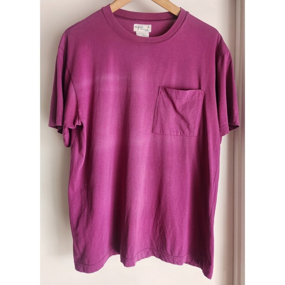 Nestwell Tops - agnes b. Men's Purple Cotton T-Shirt Made in France 20" Pit to Pit